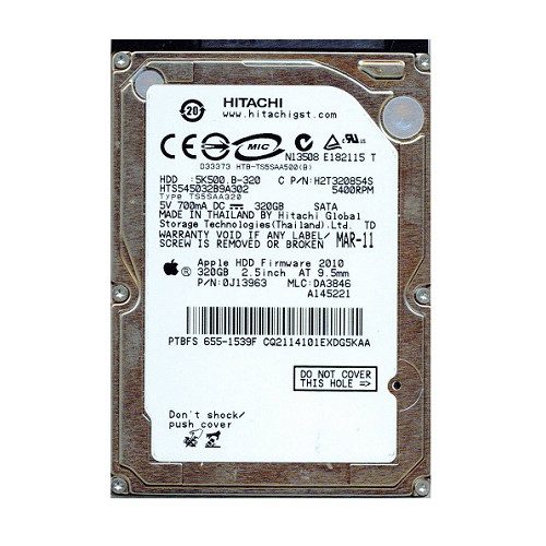 Apple Hard Drive 2.5in 320GB Serial ATA300 3GBits 0J13963