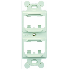 Panduit MINI-COM 106 Duplex Module Frame - Faceplate jack holder - white - 4 ports - TAA Compliance CF1064WHY