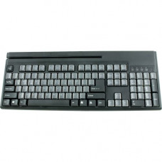Wasp WKB1155 POS Keyboard - QWERTY Layout - Magnetic Stripe Reader - USB - Black, Gray - TAA Compliance 633808471286