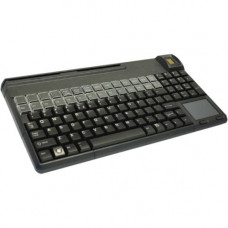 CHERRY SPOS Biometric Keyboard - 106 Keys - QWERTY Layout - 28 Relegendable Keys - Fingerprint Sensor, Magnetic Stripe Reader - USB - Black - TAA Compliance G86-62461EUADAA