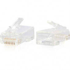C2g RJ45 Cat6 Modular Plug for Round Solid/Stranded Cable - 50pk - 50 Pack - 1 x RJ-45 Male - Clear - TAA Compliance 00889