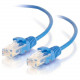 C2g 2.5ft Cat6 Snagless Unshielded (UTP) Slim Network Patch Cable - Blue - Slim Category 6 for Network Device - RJ-45 Male - RJ-45 Male - 2.5ft - Blue 01075