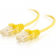 C2g 1ft Cat6 Ethernet Cable - Slim - Snagless Unshielded (UTP) - Yellow - 1 ft Category 6 Network Cable for Network Device - First End: 1 x RJ-45 Male Network - Second End: 1 x RJ-45 Male Network - Patch Cable - 28 AWG - Yellow 01170
