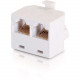 C2g RJ45 8-pin Modular T-Adapter - White - RoHS Compliance 01938