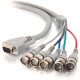 C2g 6ft Premium HD15 Male to RGBHV (5-BNC) Male Video Cable - HD-15 Male - BNC Male - 6ft - Beige 02561