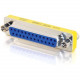 C2g DB25 F/F Mini Gender Changer (Coupler) - 1 x DB-25 Female - 1 x DB-25 Female - Silver, Yellow 02774