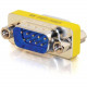 C2g DB9 M/M Mini Gender Changer (Coupler) - 1 x DB-9 Male Serial - 1 x DB-9 Male Serial - Silver, Yellow 02782