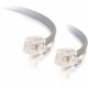 C2g 7ft RJ11 Modular Telephone Cable - RJ-11 Male - RJ-11 Male - 7ft - Silver 02970