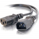 C2g 1ft 18 AWG Computer Power Extension Cord (IEC320C14 to IEC320C13) - 1ft - TAA Compliance 03140