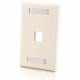 C2g 1-Port Single Gang Multimedia Keystone Wall Plate - White - 1 x Socket(s) - White 03410