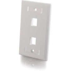 C2g 2-Port Single Gang Multimedia Keystone Wall Plate - White - 2 x Socket(s) - White 03411