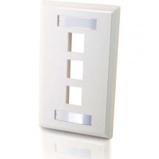 C2g 3-Port Single Gang Multimedia Keystone Wall Plate - White - 3 x Socket(s) - White 03412