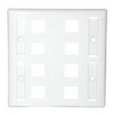 C2g 8 Socket Keystone Network/Multimedia Faceplate - 8 x Socket(s) - White 03415