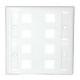 C2g 8 Socket Keystone Network/Multimedia Faceplate - 8 x Socket(s) - White 03415