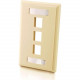 C2g 3-Port Single Gang Multimedia Keystone Wall Plate - Ivory - 3 x Socket(s) - Ivory 03712