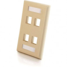 C2g 4-Port Single Gang Multimedia Keystone Wall Plate - Ivory - 4 x Socket(s) - Ivory 03713