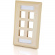 C2g 6-Port Single Gang Multimedia Keystone Wall Plate - Ivory - 6 x Socket(s) - Ivory 03714