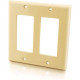 C2g Two Decorative Style Cutout Double Gang Wall Plate - Ivory - Ivory 03726