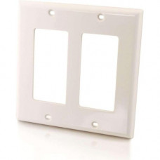 C2g Two Decorative Style Cutout Double Gang Wall Plate - White - White 03728
