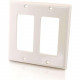 C2g Two Decorative Style Cutout Double Gang Wall Plate - White - White 03728