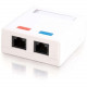 C2g 2-Port Cat5E Surface Mount Box - White - 2 x Socket(s) - RJ-45 Network - White 03837
