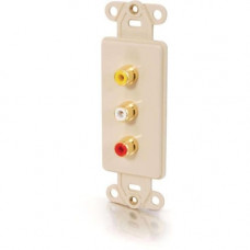 C2g Composite Video and RCA Stereo Audio Solder Type Decorative Style Wall Plate - Ivory - RCA - Ivory 03954