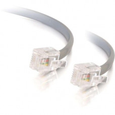 C2g 25ft RJ12 Modular Telephone Cable - RJ-12 Male - RJ-12 Male - 25ft - Silver 08133