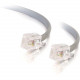 C2g 25ft RJ12 Modular Telephone Cable - RJ-12 Male - RJ-12 Male - 25ft - Silver 08133