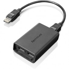 Lenovo DisplayPort to Dual-DisplayPort Adapter - DisplayPort A/V Cable for Audio/Video Device, Monitor - First End: 1 x DisplayPort Male Digital Audio/Video - Second End: 2 x DisplayPort Female Digital Audio/Video - Black 0B47092