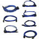 EVGA 1600 G2/P2/T2 Light Blue/Black Power Supply Cable Set (Individually Sleeved) - For Power Supply - Light Blue, Black 100-G2-16KL-B9