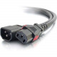 C2g 3ft Locking C14 to C13 10A 250V Power Cord Black - 250 V AC / 10 A - Black - 3 ft Cord Length 10359