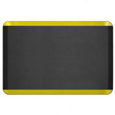 Ergoguys NEWLIFE ECO PRO ANTI FATIGUE MAT YELLOW STRIPE 24X36 - Floor - 36" Length x 24" Width x 0.75" Thickness - Rectangle - Brushed Texture Design - Polyurethane Foam, Bio-Foam - Black, Yellow 104-01-2436-7