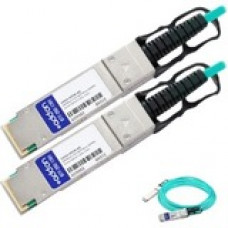 AddOn Fiber Optic Network Cable - 1.64 ft Fiber Optic Network Cable for Network Device - First End: 1 x QSFP28 Male Network - Second End: 1 x QSFP28 Male Network - 100 Gbit/s - 1 Pack - TAA Compliant - TAA Compliance 10434-50CM-AO