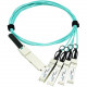 Axiom Fiber Optic Network Cable - 23 ft Fiber Optic Network Cable for Router, Switch, Network Device - First End: 1 x QSFP28 Network - Second End: 4 x SFP28 Network - 12.50 GB/s - Aqua 10442-AX