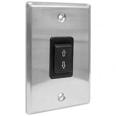 Draper SS-1R-Single Station Control - Rocker Switch - Electric Screen - Black Switch, Silver Plate 121001