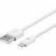 Monoprice Select Proprietary/USB Data Transfer Cable - 3 ft Proprietary/USB Data Transfer Cable - First End: 1 x Lightning Male Proprietary Connector - Second End: 1 x Type A Male USB - MFI - Gold Plated Connector - White 12844