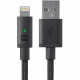 Monoprice Luxe Lightning/USB Data Transfer Cable - 3 ft Lightning/USB Data Transfer Cable for iPod, iPad, iPhone - First End: 1 x Type A Male USB - Second End: 1 x Lightning Male Proprietary Connector - MFI - Black 12867