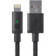 Monoprice Luxe Lightning/USB Data Transfer Cable - 4 ft Lightning/USB Data Transfer Cable for iPod, iPad, iPhone - First End: 1 x Type A Male USB - Second End: 1 x Lightning Male Proprietary Connector - MFI - Black 12869