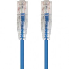 Monoprice SlimRun Cat6 28AWG UTP Ethernet Network Cable, 3ft Blue - 3 ft Category 6 Network Cable for Network Device - First End: 1 x RJ-45 Male Network - Second End: 1 x RJ-45 Male Network - Patch Cable - Blue 13528
