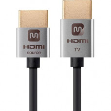 Monoprice Ultra Slim 18Gbps Active High Speed HDMI Cable, 3ft Silver - 3 ft HDMI A/V Cable for Audio/Video Device, TV - First End: 1 x HDMI Male Digital Audio/Video - Second End: 1 x HDMI Male Digital Audio/Video - 2.25 GB/s - Supports up to 3840 x 2160 -