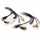 C2g 10ft DVI Dual Link + USB 2.0 KVM Cable with Speaker and Mic - 10ft - Black 14180