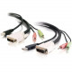 C2g 6ft DVI Dual Link + USB 2.0 KVM Cable with Speaker and Mic - 6ft - Black 14179