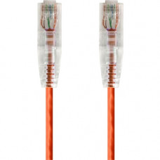 Monoprice SlimRun Cat6 28AWG UTP Ethernet Network Cable, 0.5ft Orange - 6" Category 6 Network Cable for Network Device - First End: 1 x RJ-45 Male Network - Second End: 1 x RJ-45 Male Network - Patch Cable - Orange 14786