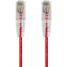 Monoprice SlimRun Cat6 28AWG UTP Ethernet Network Cable, 1ft Red - 1 ft Category 6 Network Cable for Network Device - First End: 1 x RJ-45 Male Network - Second End: 1 x RJ-45 Male Network - Patch Cable - Red 14793