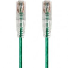 Monoprice SlimRun Cat6 28AWG UTP Ethernet Network Cable, 1ft Green - 1 ft Category 6 Network Cable for Network Device - First End: 1 x RJ-45 Male Network - Second End: 1 x RJ-45 Male Network - Patch Cable - Green 14795