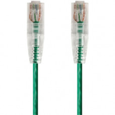 Monoprice SlimRun Cat6 28AWG UTP Ethernet Network Cable, 3ft Green - 3 ft Category 6 Network Cable for Network Device - First End: 1 x RJ-45 Male Network - Second End: 1 x RJ-45 Male Network - Patch Cable - Green 14808