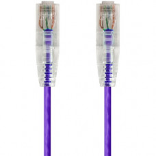 Monoprice SlimRun Cat6 28AWG UTP Ethernet Network Cable, 3ft Purple - 3 ft Category 6 Network Cable for Network Device - First End: 1 x RJ-45 Male Network - Second End: 1 x RJ-45 Male Network - Patch Cable - Purple 14809