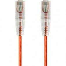 Monoprice SlimRun Cat6 28AWG UTP Ethernet Network Cable, 5ft Orange - 5 ft Category 6 Network Cable for Network Device - First End: 1 x RJ-45 Male Network - Second End: 1 x RJ-45 Male Network - Patch Cable - Orange 14811