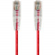 Monoprice SlimRun Cat6 28AWG UTP Ethernet Network Cable, 7ft Red - 7 ft Category 6 Network Cable for Network Device - First End: 1 x RJ-45 Male Network - Second End: 1 x RJ-45 Male Network - Patch Cable - Red 14814