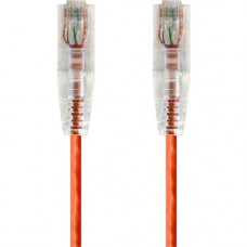 Monoprice SlimRun Cat6 28AWG UTP Ethernet Network Cable, 7ft Orange - 7 ft Category 6 Network Cable for Network Device - First End: 1 x RJ-45 Male Network - Second End: 1 x RJ-45 Male Network - Patch Cable - Orange 14815